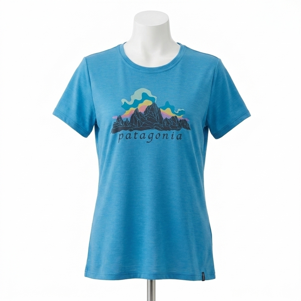 NEW PATAGONIA women's short sleeve capilene cool daily shirt in fitz roy nimbus: